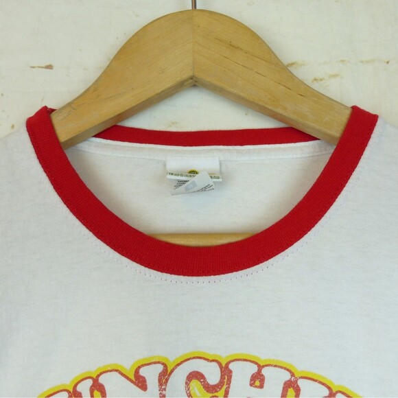 Sesame Street Cookie Monster Munchies Ringer T-Shirt Women M White Red Retro - Picture 6 of 9